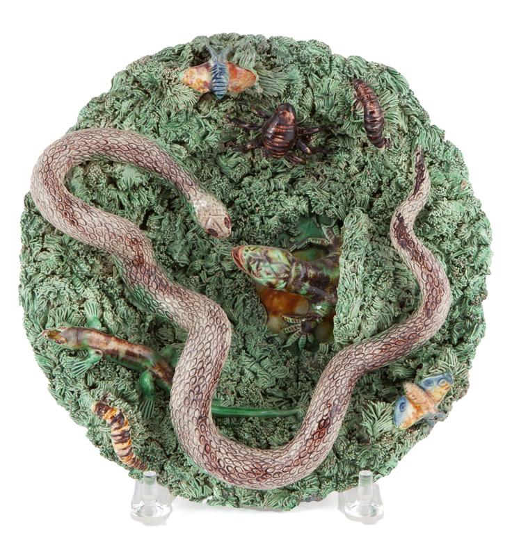 Jose Cunha palissy ware charger, (1 of 8)