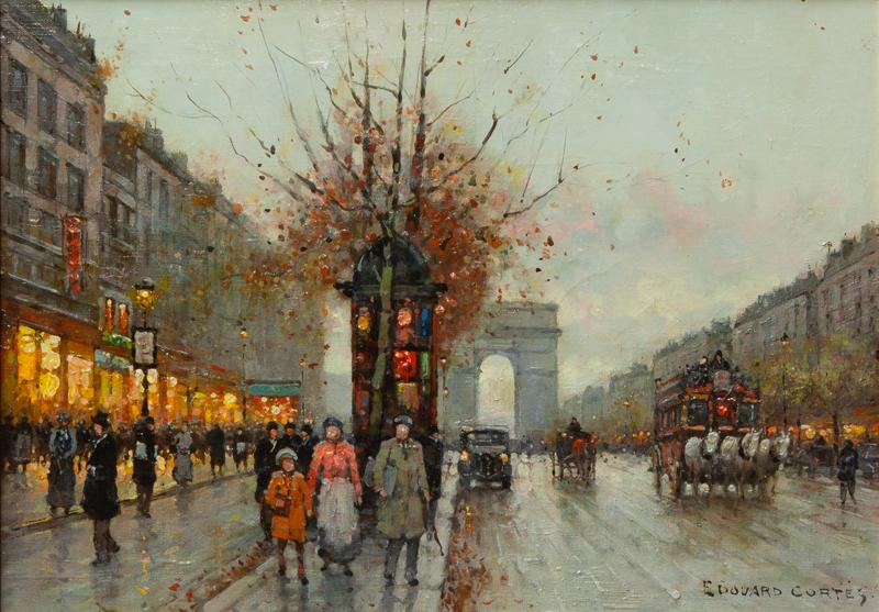Edouard Cortes "Arc de Triomphe" oil on canvas. (1 of 6)