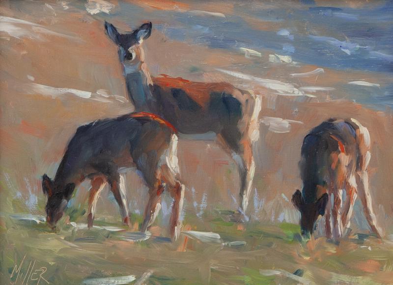 Laura Miller "Untitled (Three fawns)" oil (1 of 4)