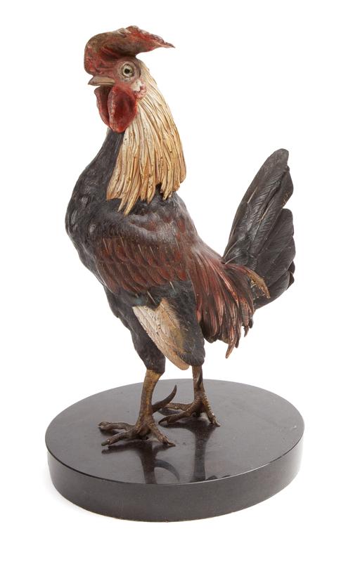 Franz Bergmann cold painted bronze rooster, (1 of 4)