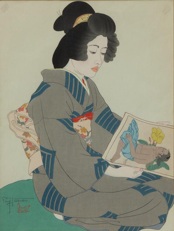 Paul Jacoulet "La Geisha, Kiyoka, Tokyo " (1 of 6)