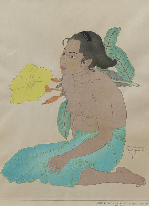 Paul Jacoulet "Jeune Fille De Saipan Et Fleurs (1 of 5)