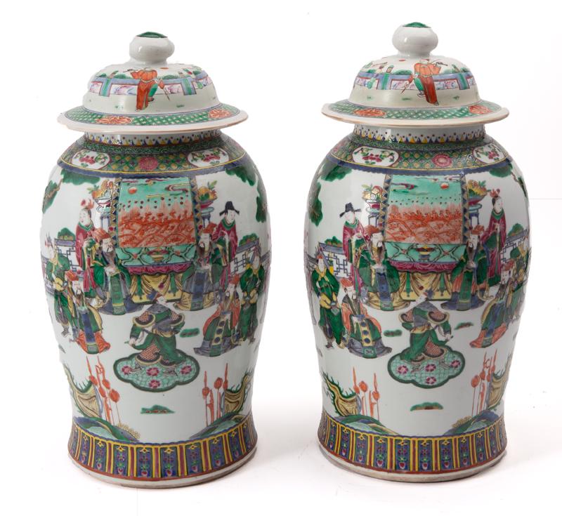Pr. Chinese Qing Dynasty ginger jars, (1 of 7)