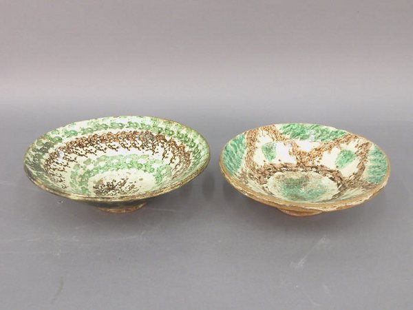 Five French pottery bowls, all worn from - 3