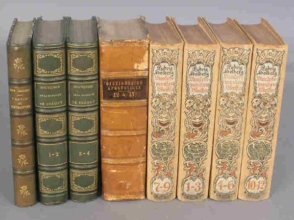 Eight assorted antique books. Circa - 18