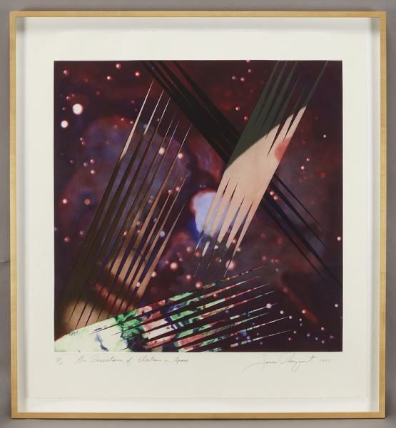 James Rosenquist, "The Persistance of Electrons: James Rosenquist, "The Persistance of Electrons in Space" etching on Arches paper. Paper: 39.5"H x 36"W; Frame: 44.25"H x 40.75"W. Signed, titled, dated (1987) and numbered 24 of 48 along lower edge i