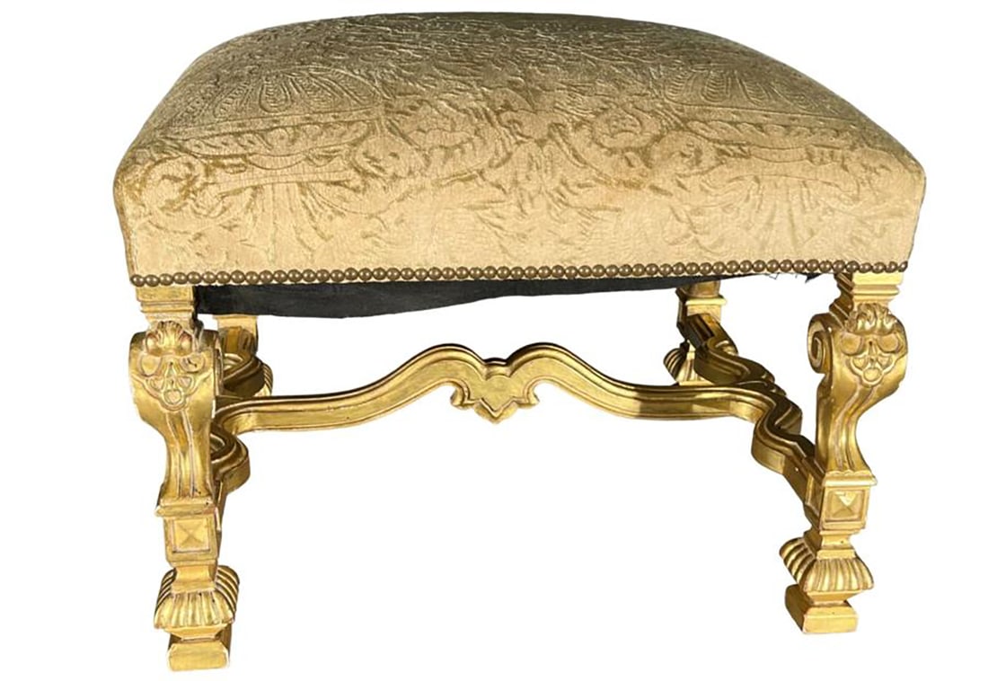 16TH C . STYLE GILT CARVED BENCH (1 of 4)