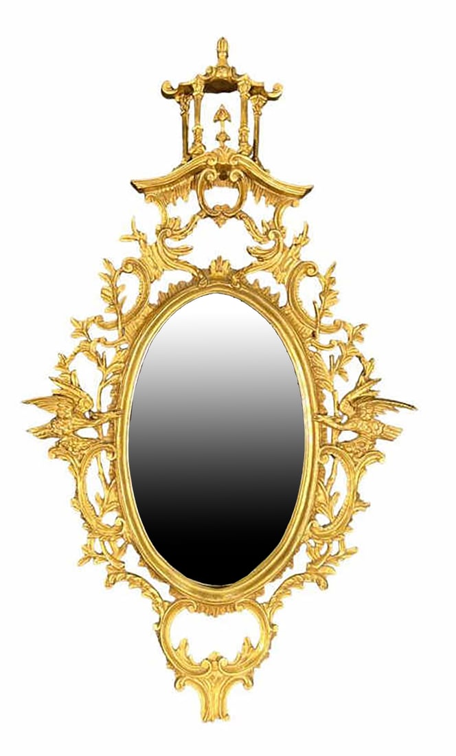 ANTIQUE CHINESE CHIPPENDALE STYLE MIRROR (ITALIAN) (1 of 5)