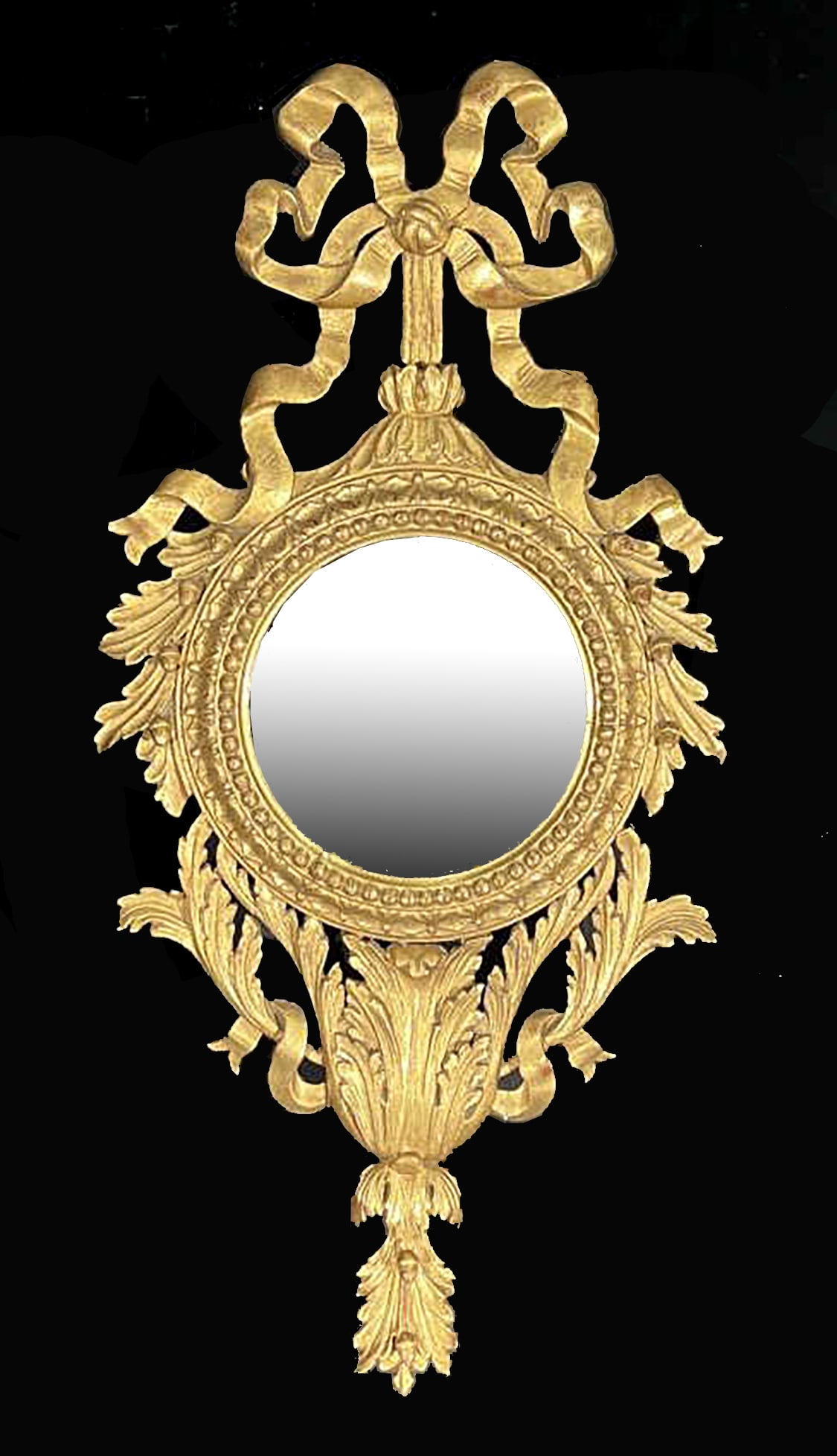 ANTIQUE GILT AND CARVED MIRROR (ITALIAN): ANTIQUE GILT AND CARVED MIRROR (ITALIAN) (14) 38 X 17