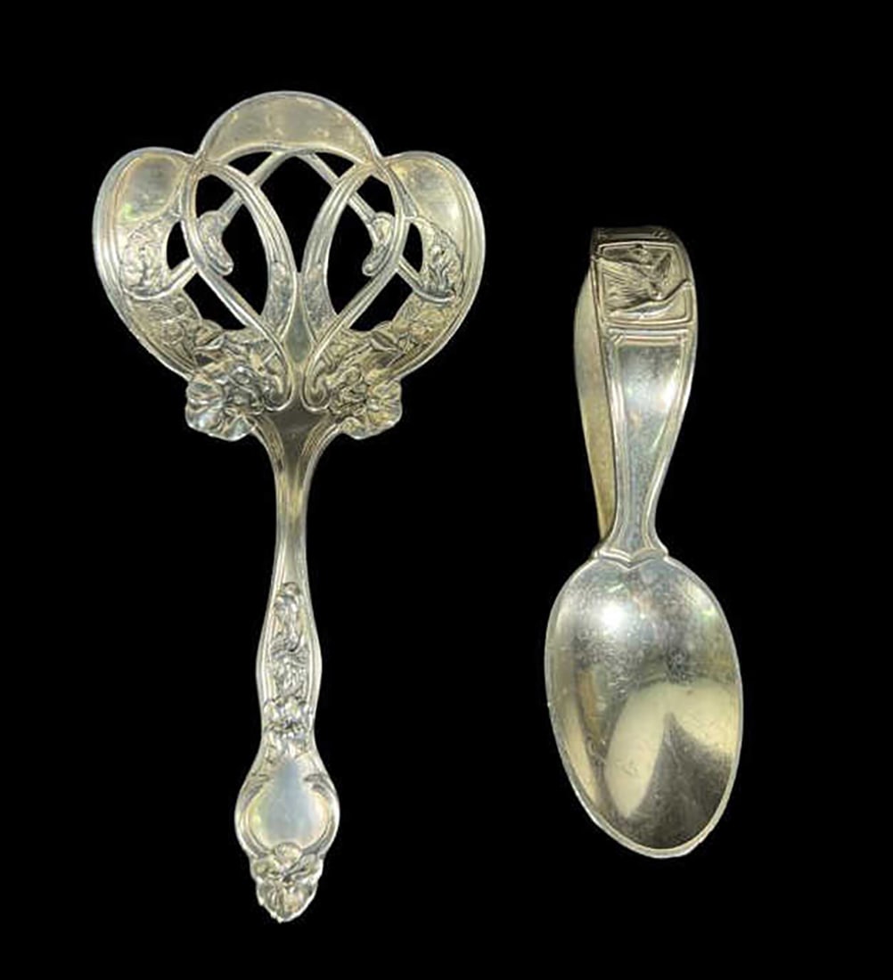 TIFFANY STERLING BABY SPOON & SERVING SPOON (1 of 2)