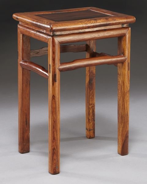 Chinese Qing Huanghuali stool.: Chinese Qing Huanghuali stool. 20.25"H x 10.5"W x 13.25"D, Circa - 18th - 19th C.