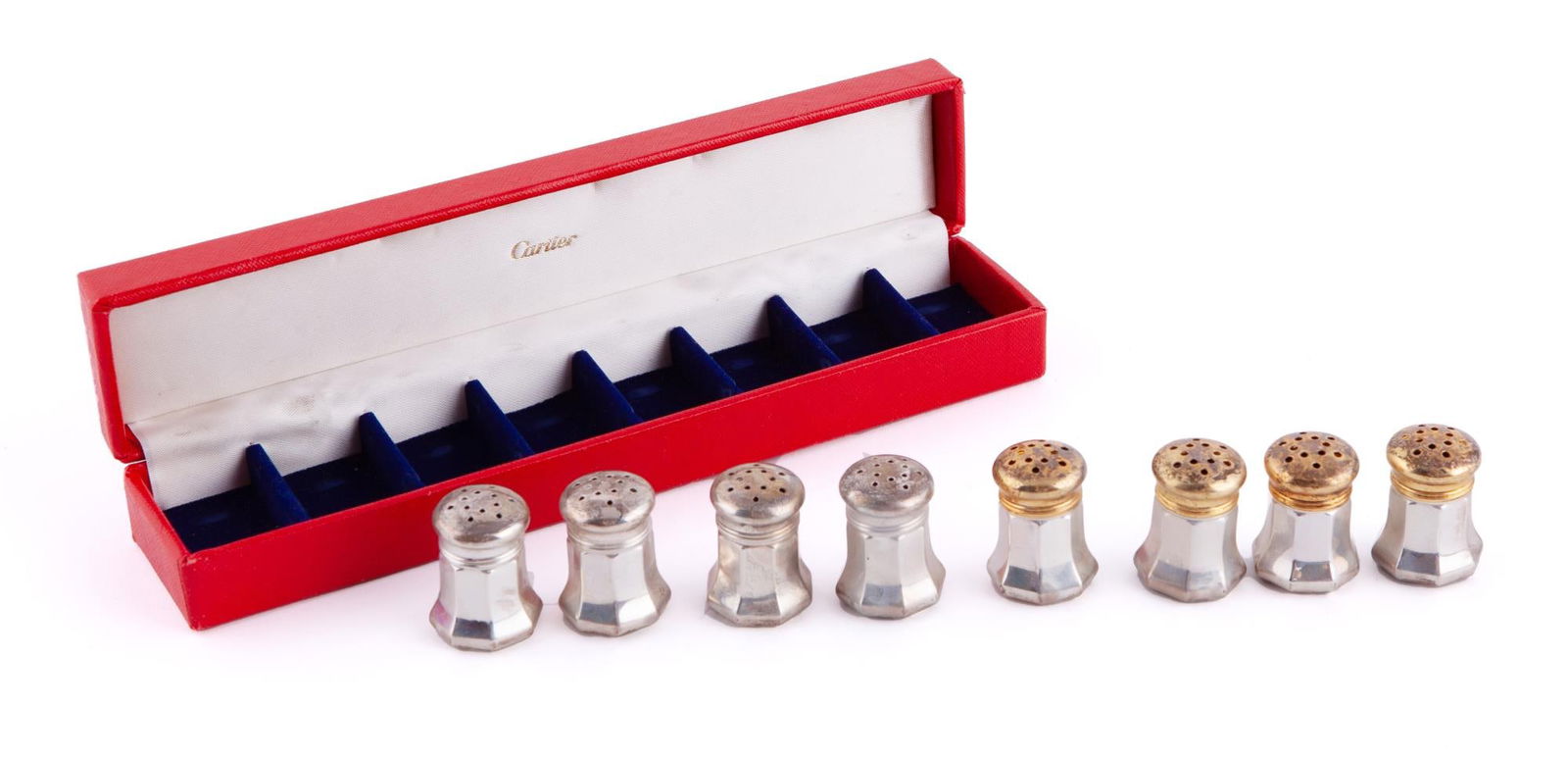 Cartier Set Of 8 Sterling Silver and Gold Shakers (1 of 5)