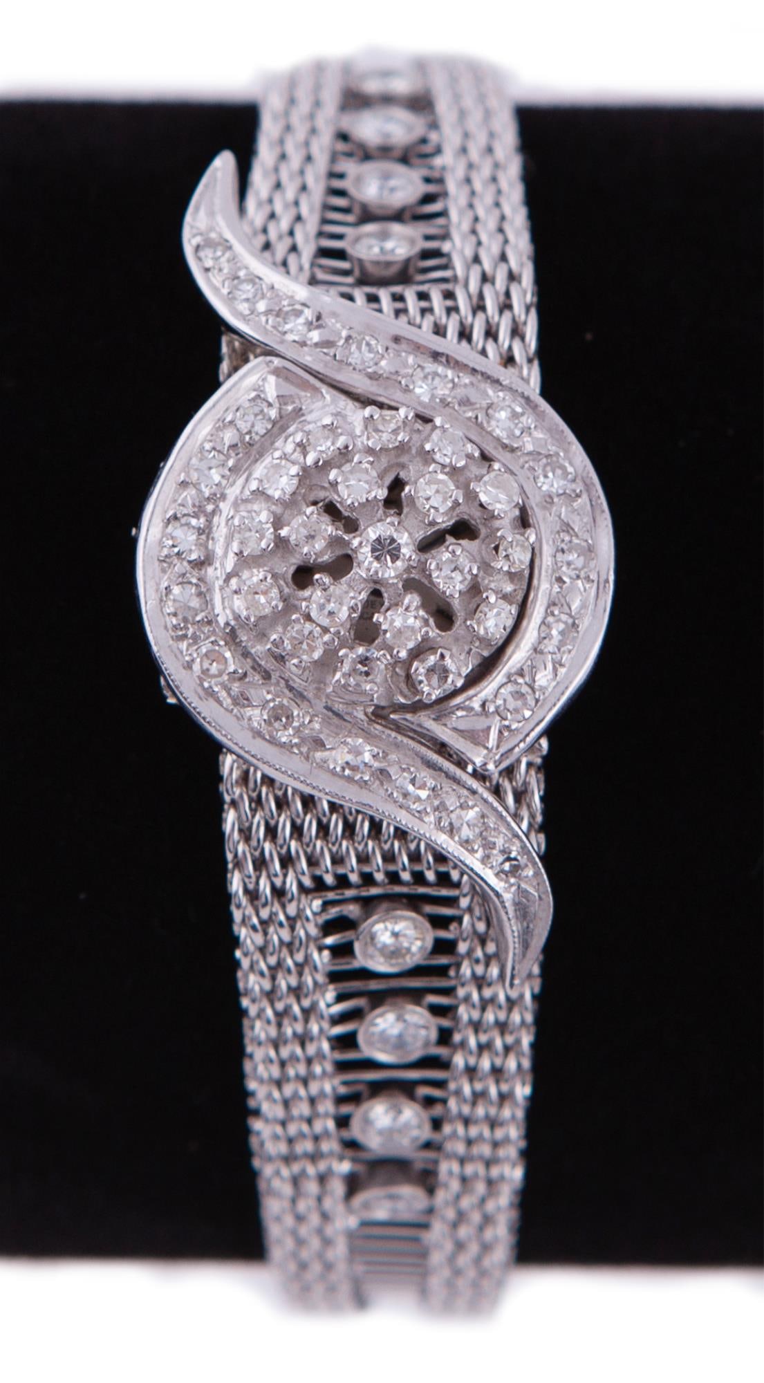 Ladies Platinum and Diamond Cocktail Watch (1 of 8)