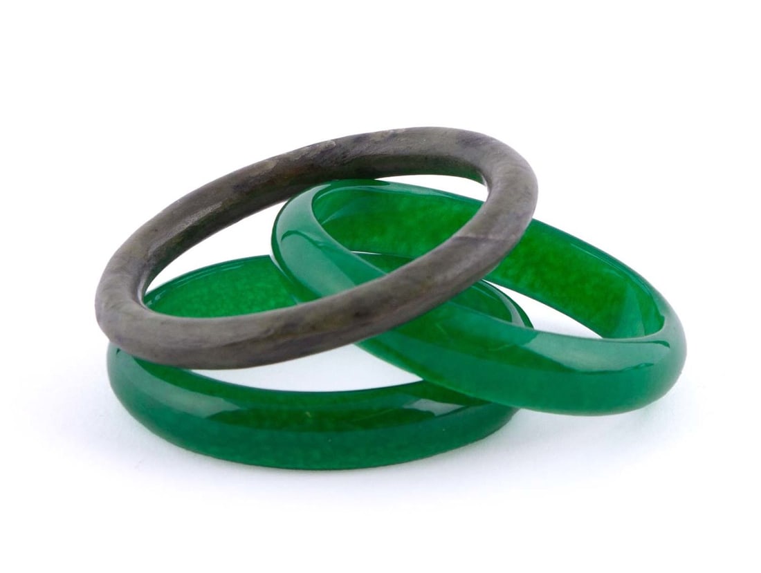Set of three Chinese Jade Bangles (1 of 6)