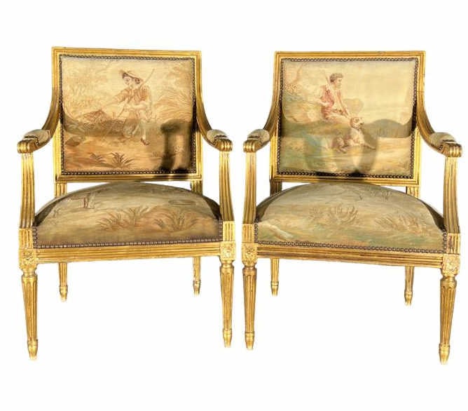 Louis XVI Armchairs With Aubusson Tapestry (1 of 4)