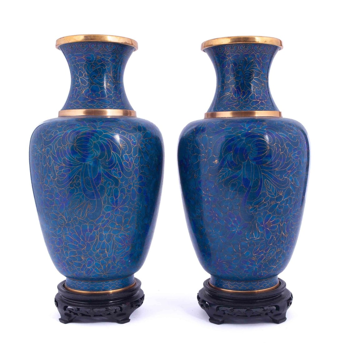 Pair of Large Chinese Cloisonne Enamel Vases (1 of 6)