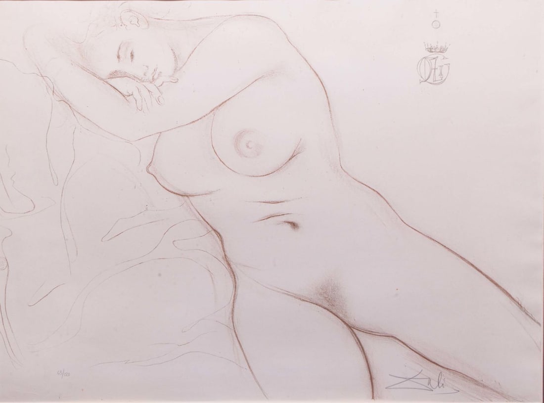 Salvador Dali, Nude Sleeping Woman: Salvador Dali (Spain, 1904 - 1989) Nude Sleeping Woman Limited Edition Signed Lithograph Original Purchased in 1969 from Dali museum.