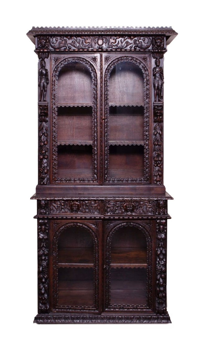Gothic Revival Carved Cabinet (1 of 8)