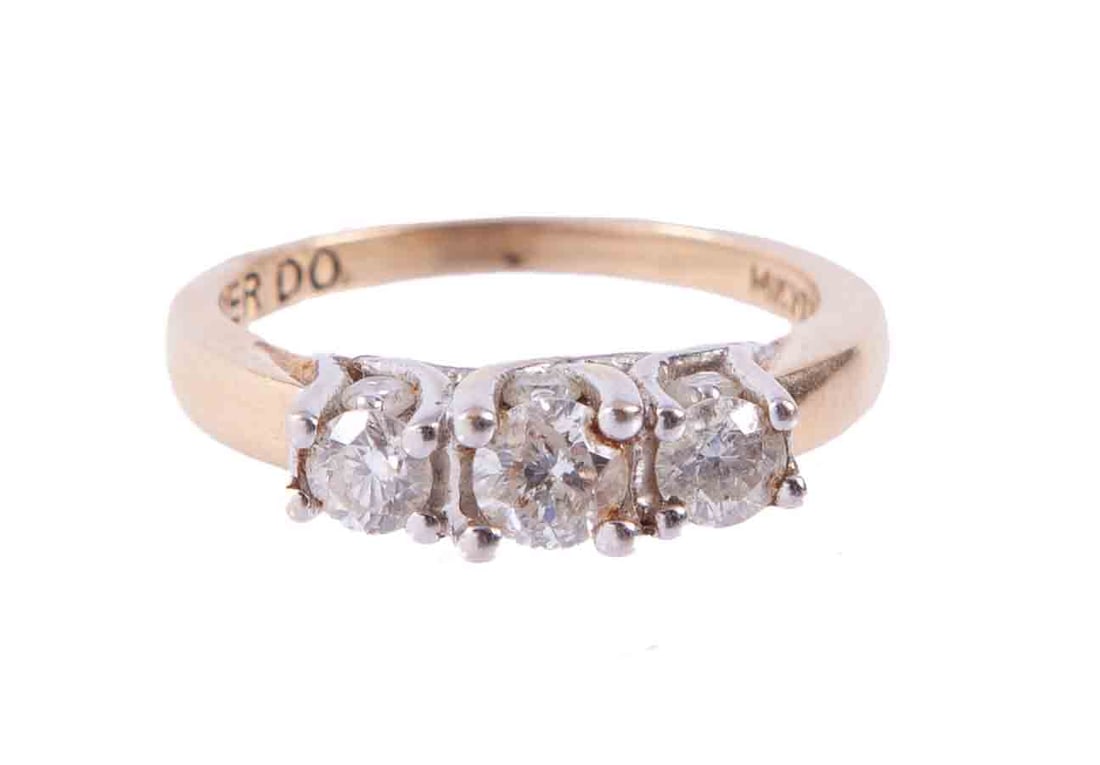 Ladies Gold & Diamond Wedding Ring (1 of 6)