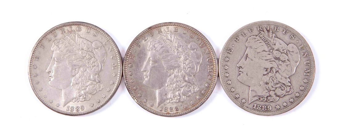 3 Silver Dollars - Circa 1888-1889 (1 of 4)