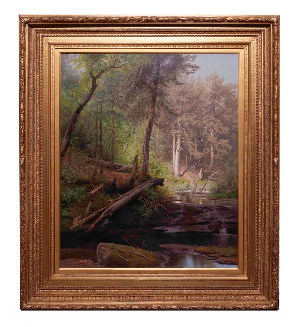 Hermann Herzog, Morning Fisherman - Oil on Canvas (1 of 4)