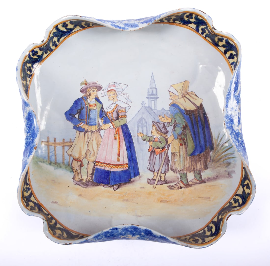 Quimper Pottery Decorative Plate by Porquier-Beau (1 of 5)
