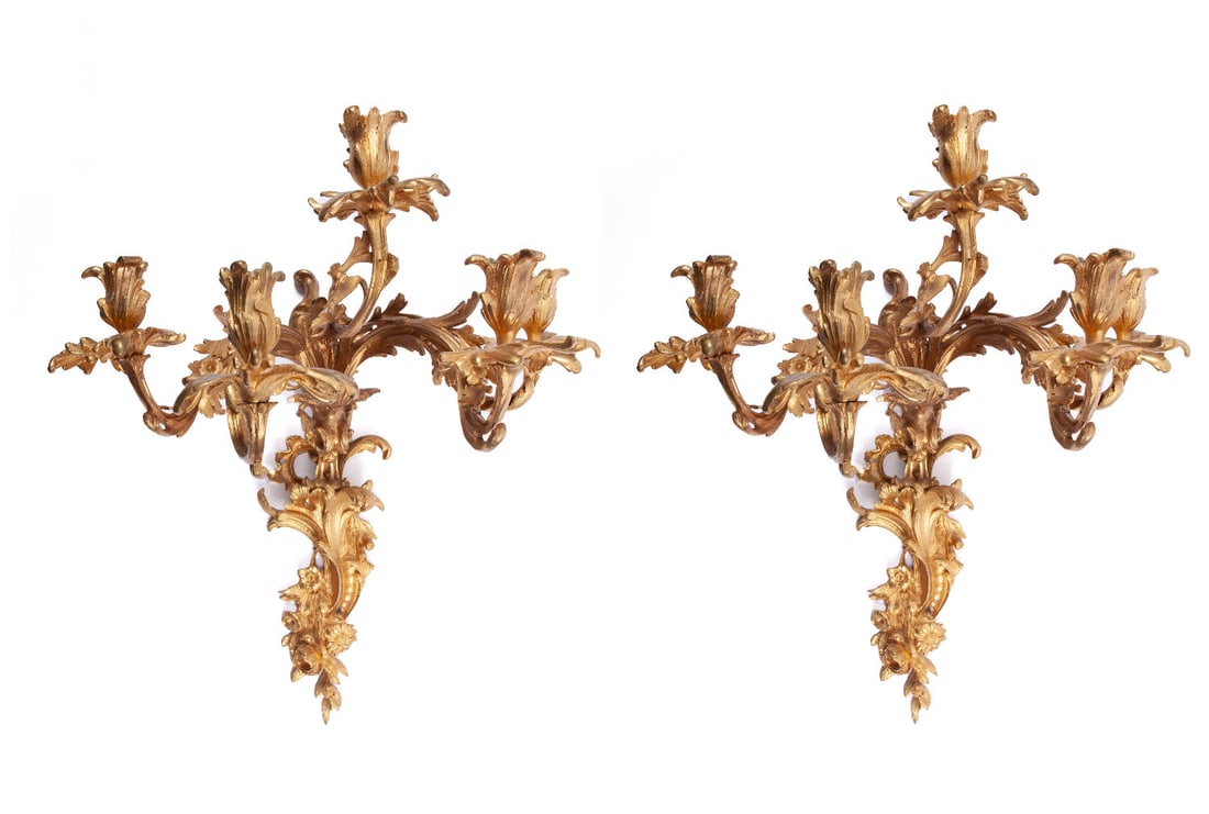 Pair Of French Bronze Wall Sconces (1 of 7)