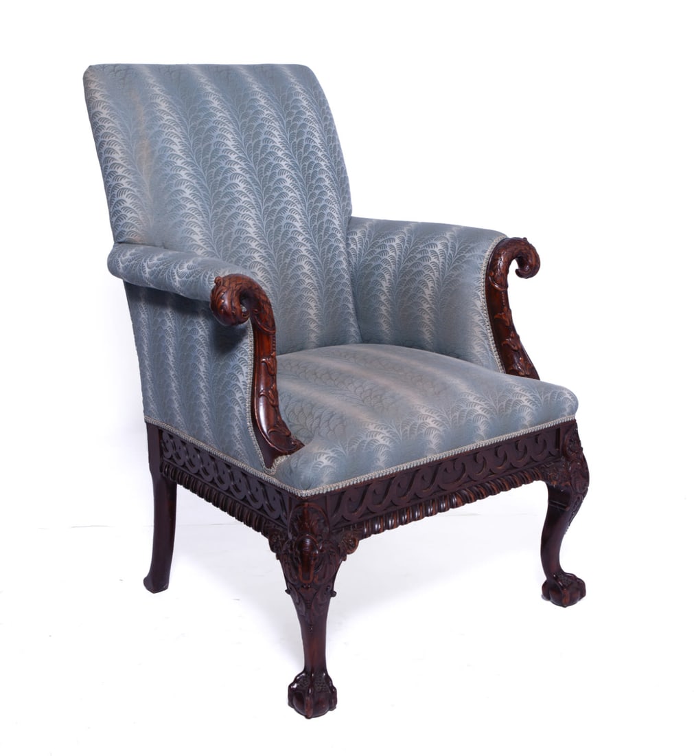 Wooden Upholstered Accent Chair (1 of 10)