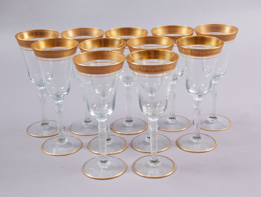 Gold Rimmed St. Louis Thistle Style Dinnerware Set (1 of 8)