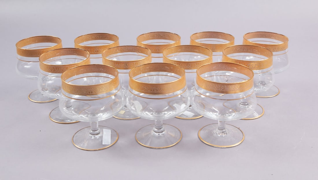 Gold Rimmed St. Louis Thistle Style Sherbet Glasses (1 of 3)