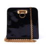 Salvatore Ferragamo Black Patent Vara Leather Shoulder Evening Bag