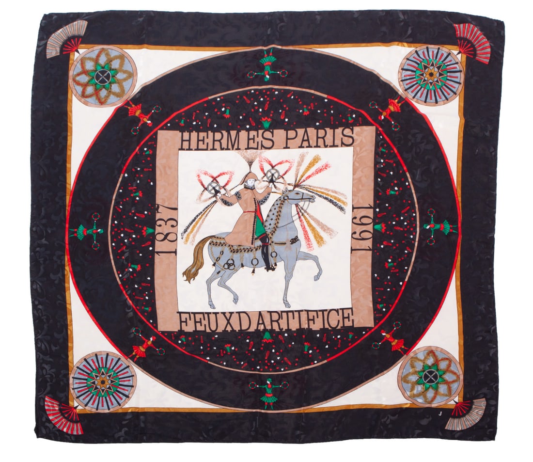 Hermes 1991 Feux D' Artifice Silk scarf (1 of 6)