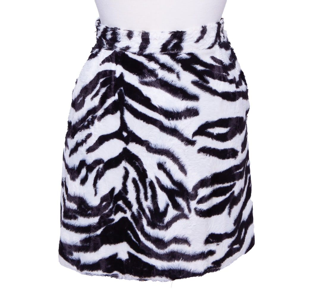 Versace Jeans Couture Fuzzy Zebra Print Skirt (1 of 5)