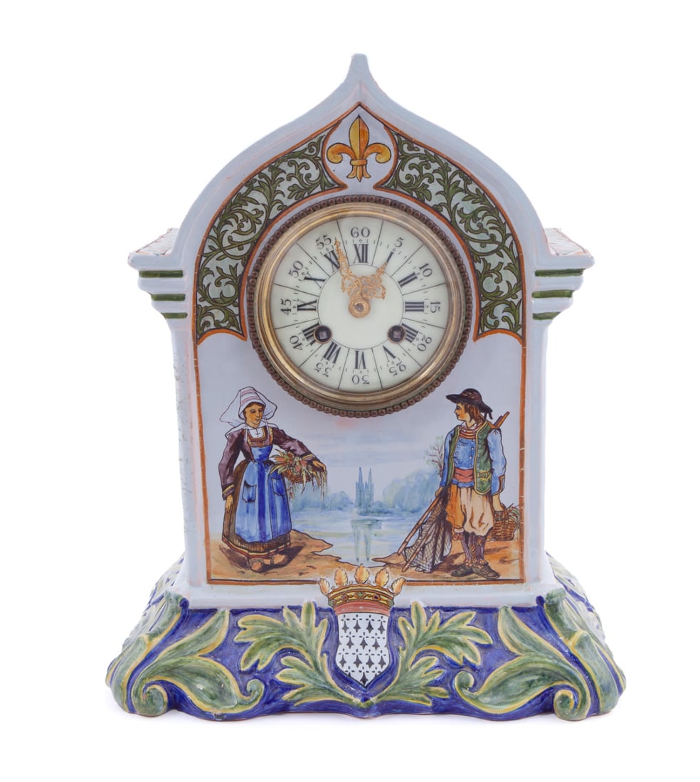 Quimper Mantle Clock by Porquier-Beau (1 of 10)