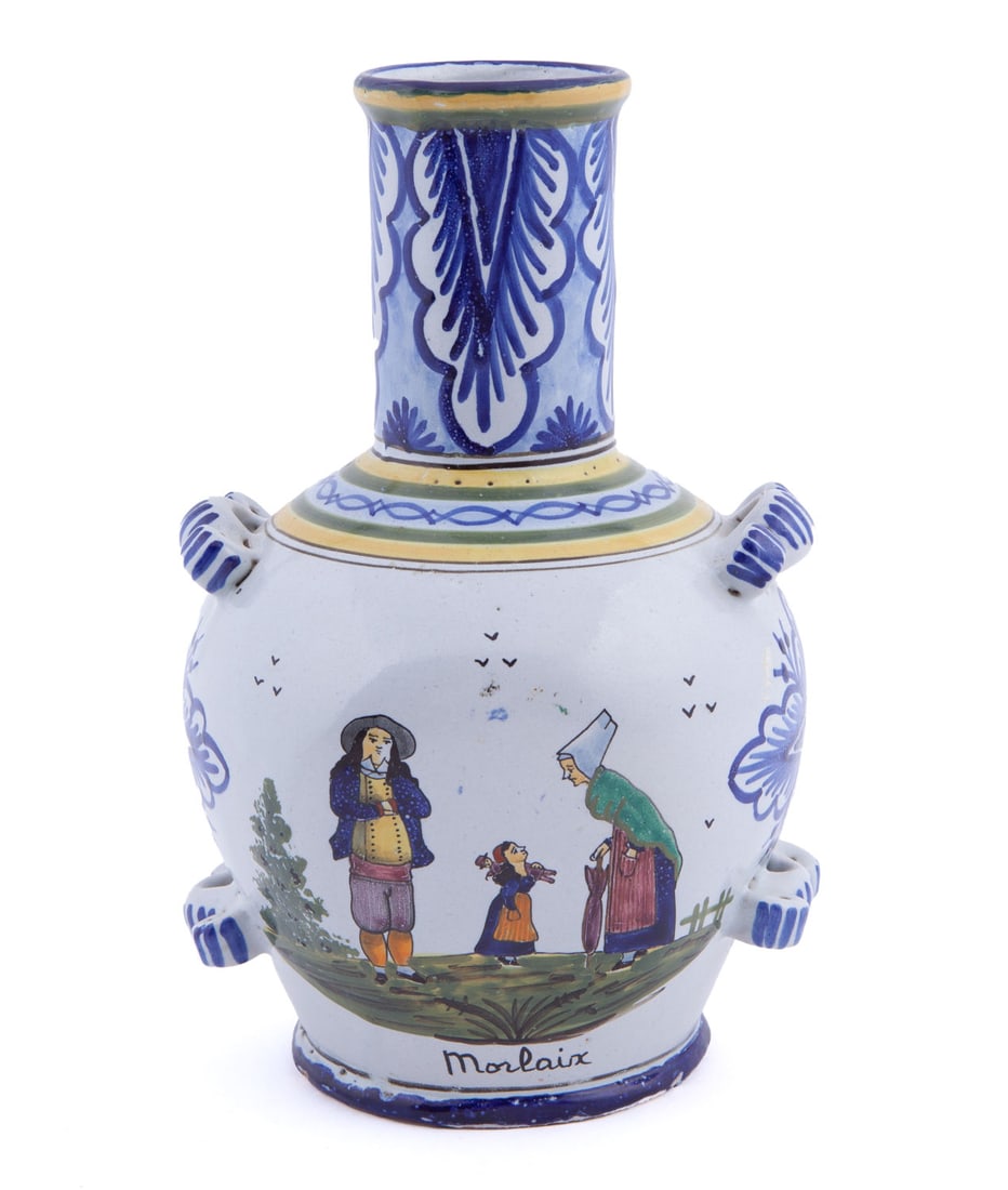 Quimper Pottery Vase by Madame De La Hubaudiere (1 of 9)