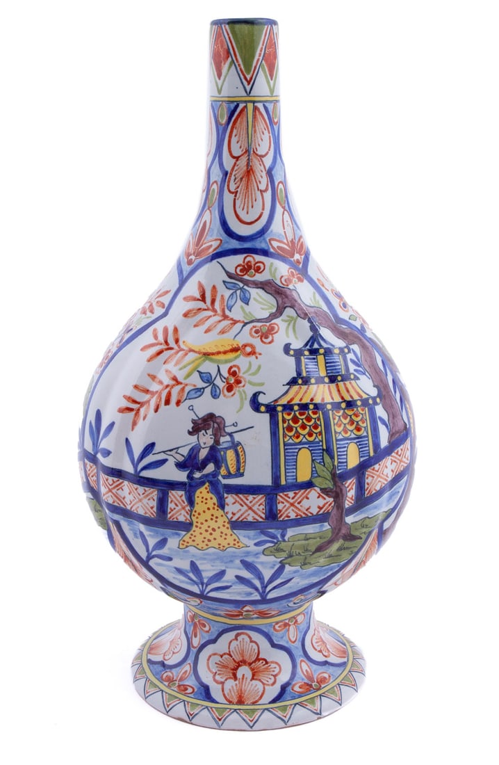 Large Quimper Decorative Vase by De La Hubaudiere Quimper (1 of 6)
