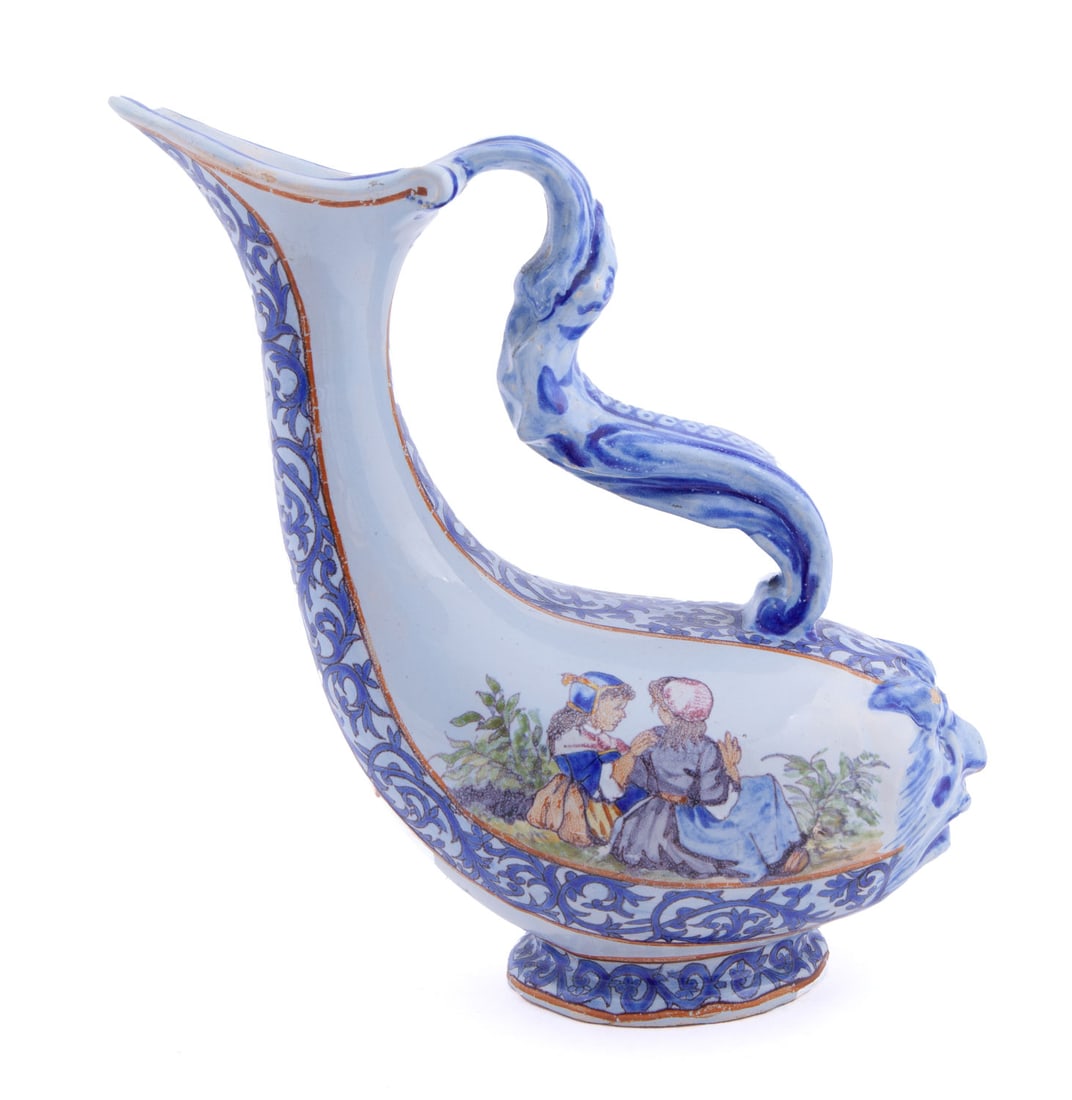Quimper Ewer Vase by Porquier-Beau (1 of 10)