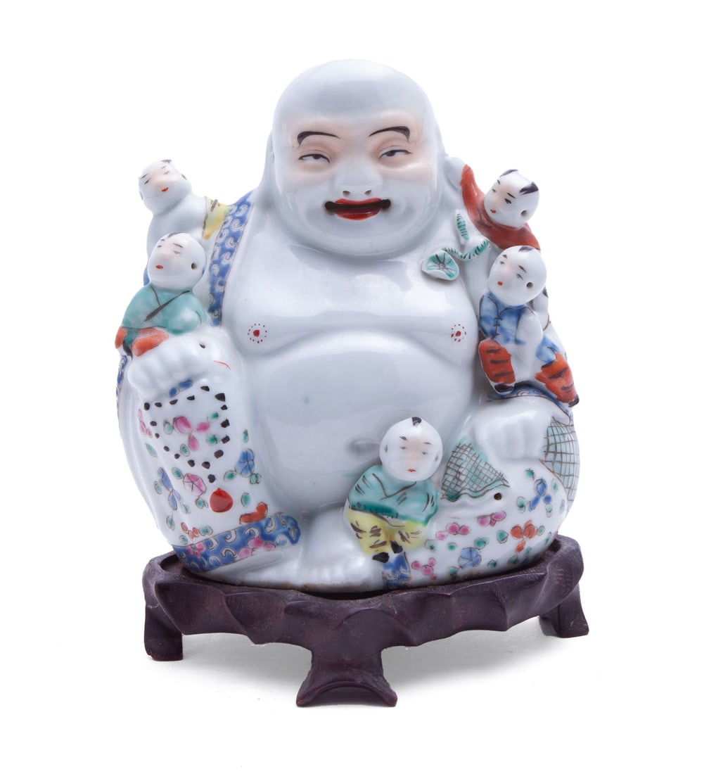 Chinese Famille Rose Porcelain Sitting Buddha (1 of 10)
