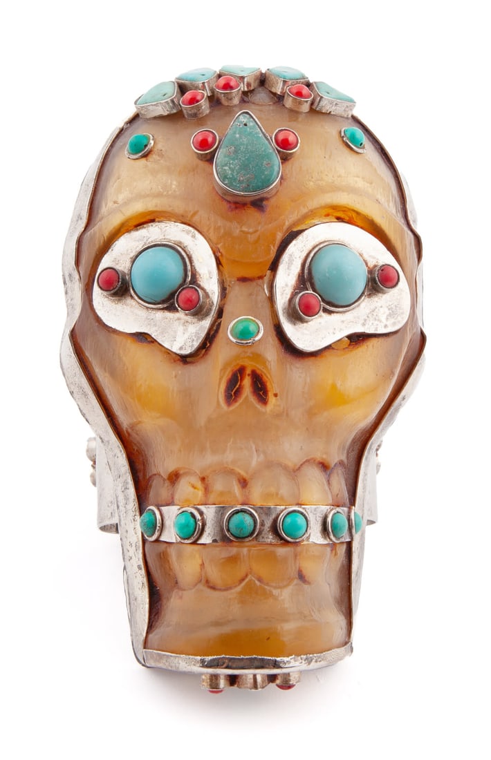 Turquoise Nepalese Skull Bracelet (1 of 10)