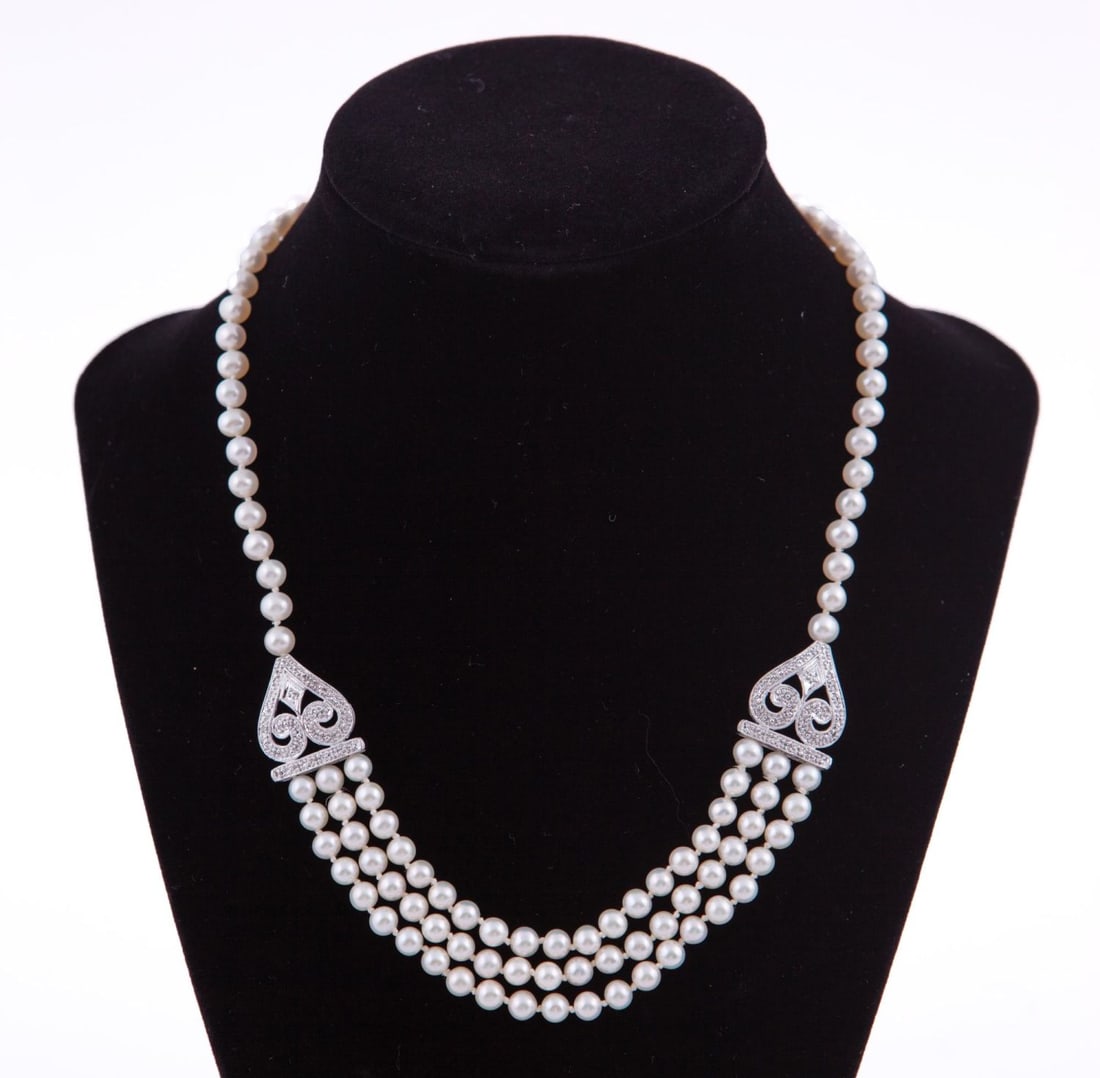 Vintage Pearl & Diamond Necklace (1 of 6)