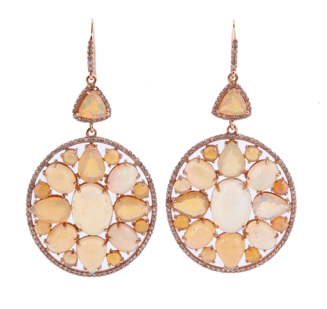 Ladies Diamond & Opal Earrings (1 of 5)