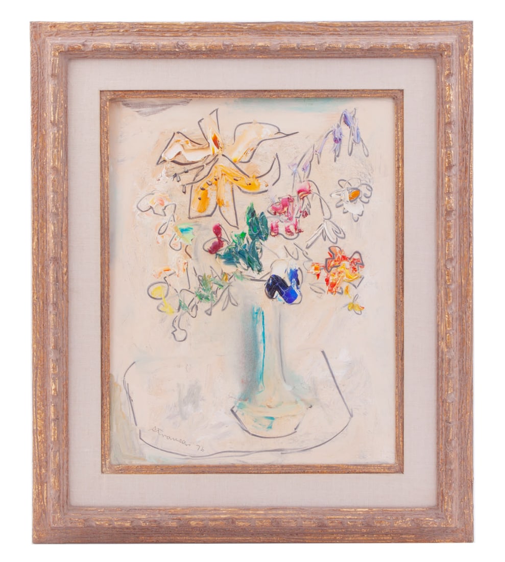 Sterling Boyd Strauser Still Life Flowers Oil on Board (1 of 4)