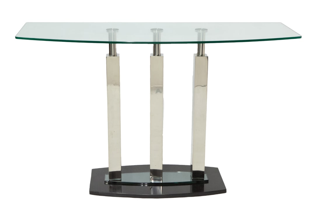 Contemporary Chrome and Glass Console Table (1 of 4)