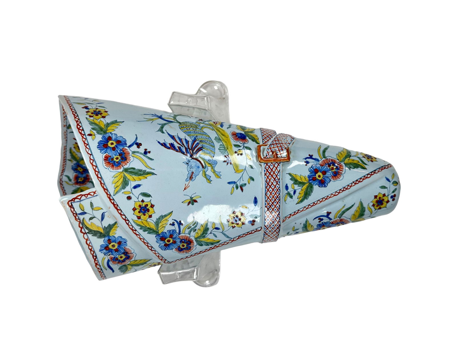 Large French Faience Quimper Wall Pocket by Porquier Beau (1 of 2)