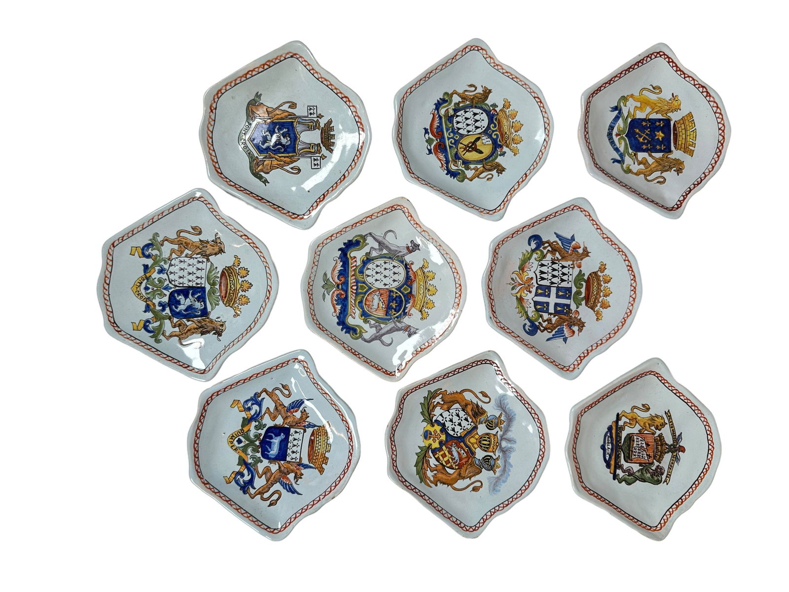 Set of Nine Quimper Sous Tasse Coasters by Porquier Beau (1 of 3)
