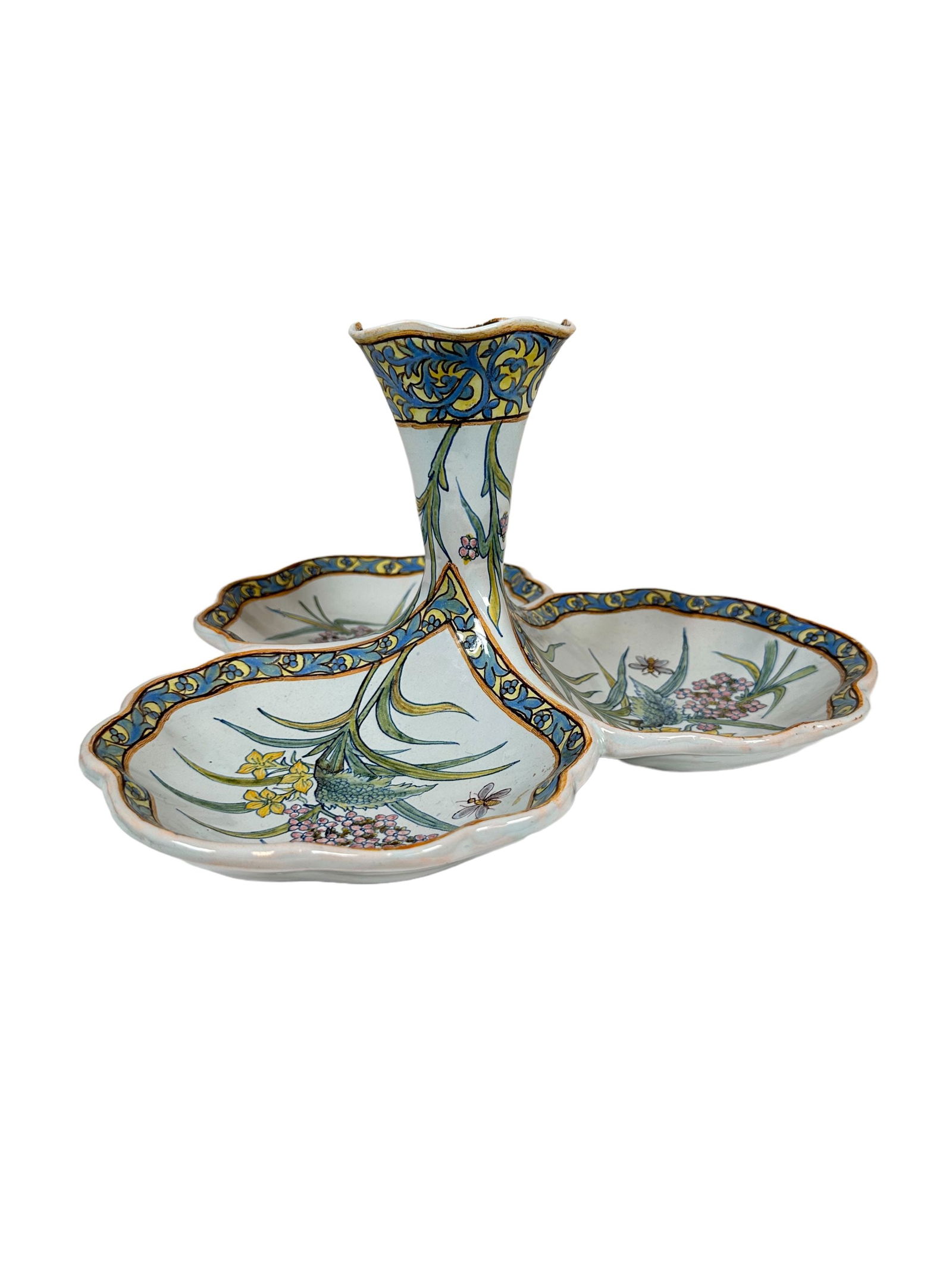French Faience Quimper Condiment Tray by Porquier Beau (1 of 3)