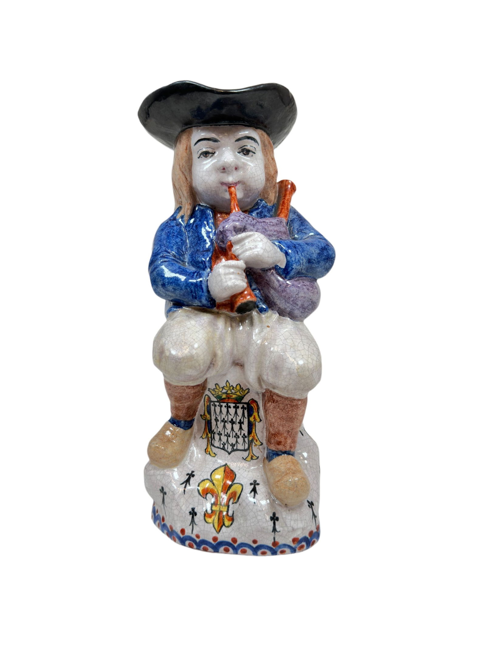 French Faience Quimper Polichrome Hand Painted Spill Jug (1 of 5)