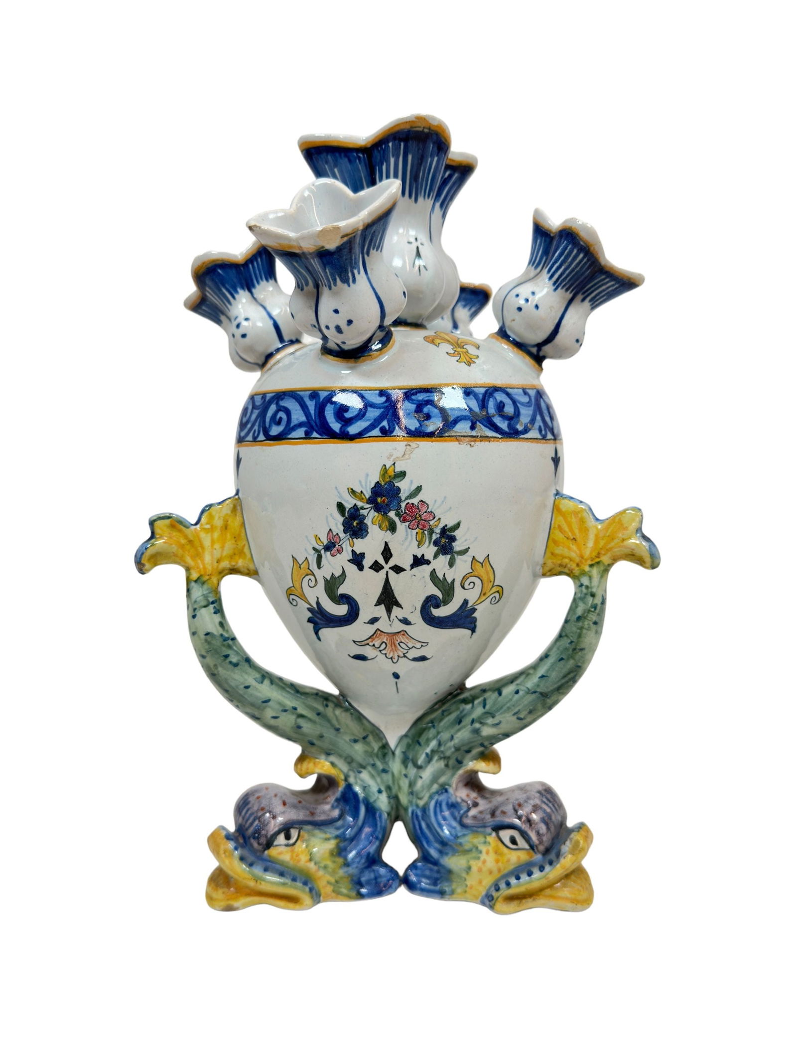 Quimper French Faience Hand Painted Tulipiere by Henriot Quimper circa 1910 (1 of 3)