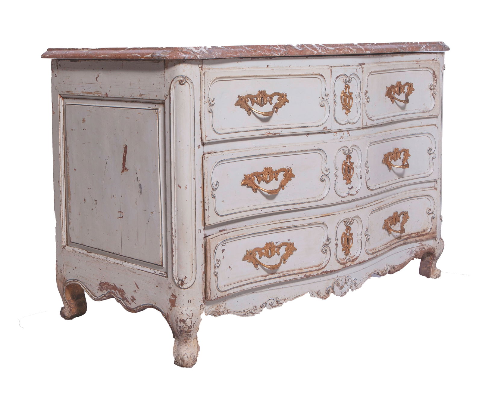Antique French Commode With Pink Marble Top (1 of 9)