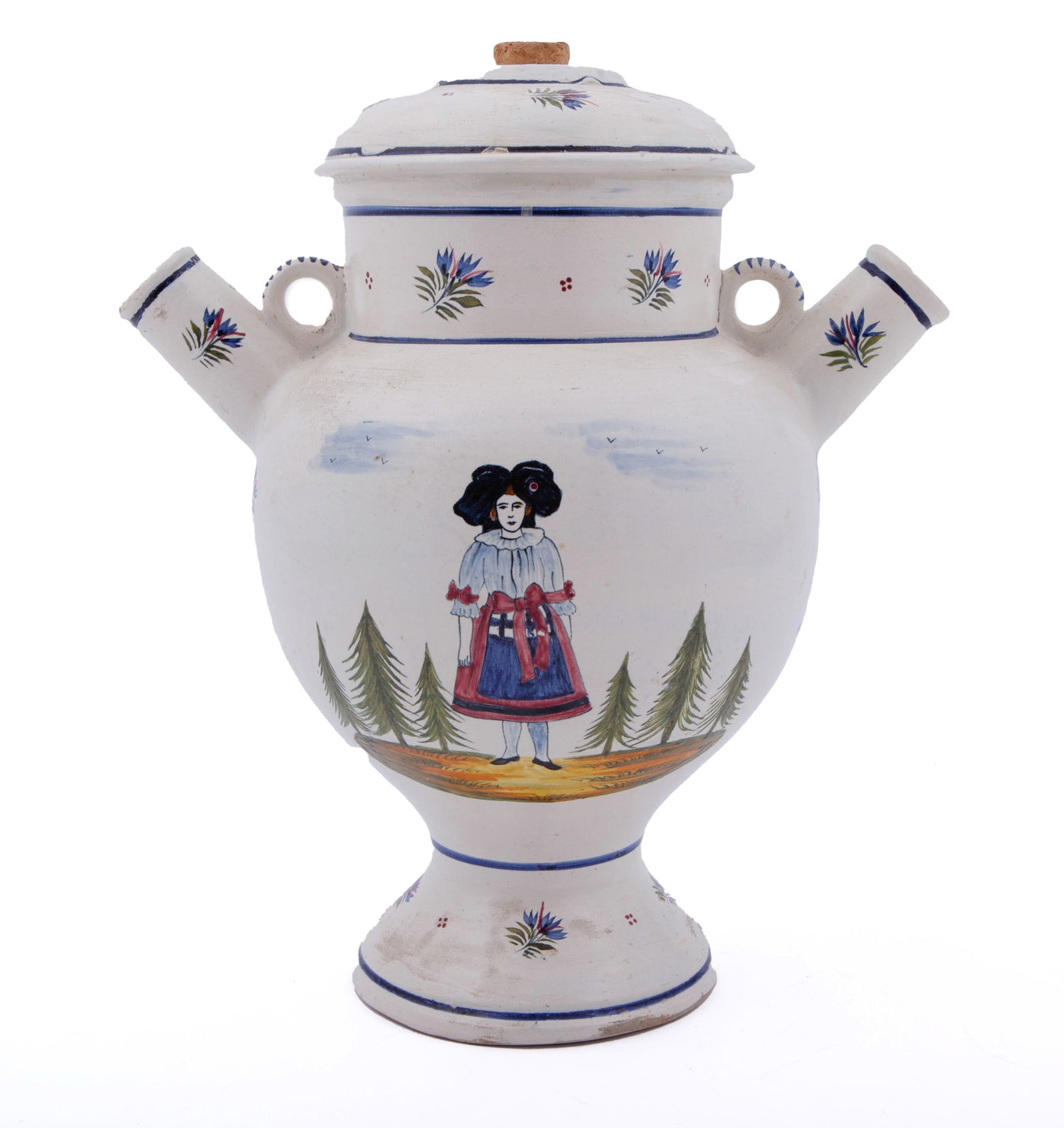 French Faience Quimper Hand Painted Spill Vase by Henriot Quimper (1 of 7)